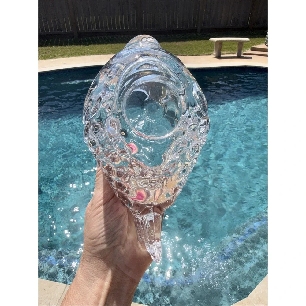 Heavy Lead Crystal Fish-Shaped Bowl 2 Lb 8 oz Vintage Decorative